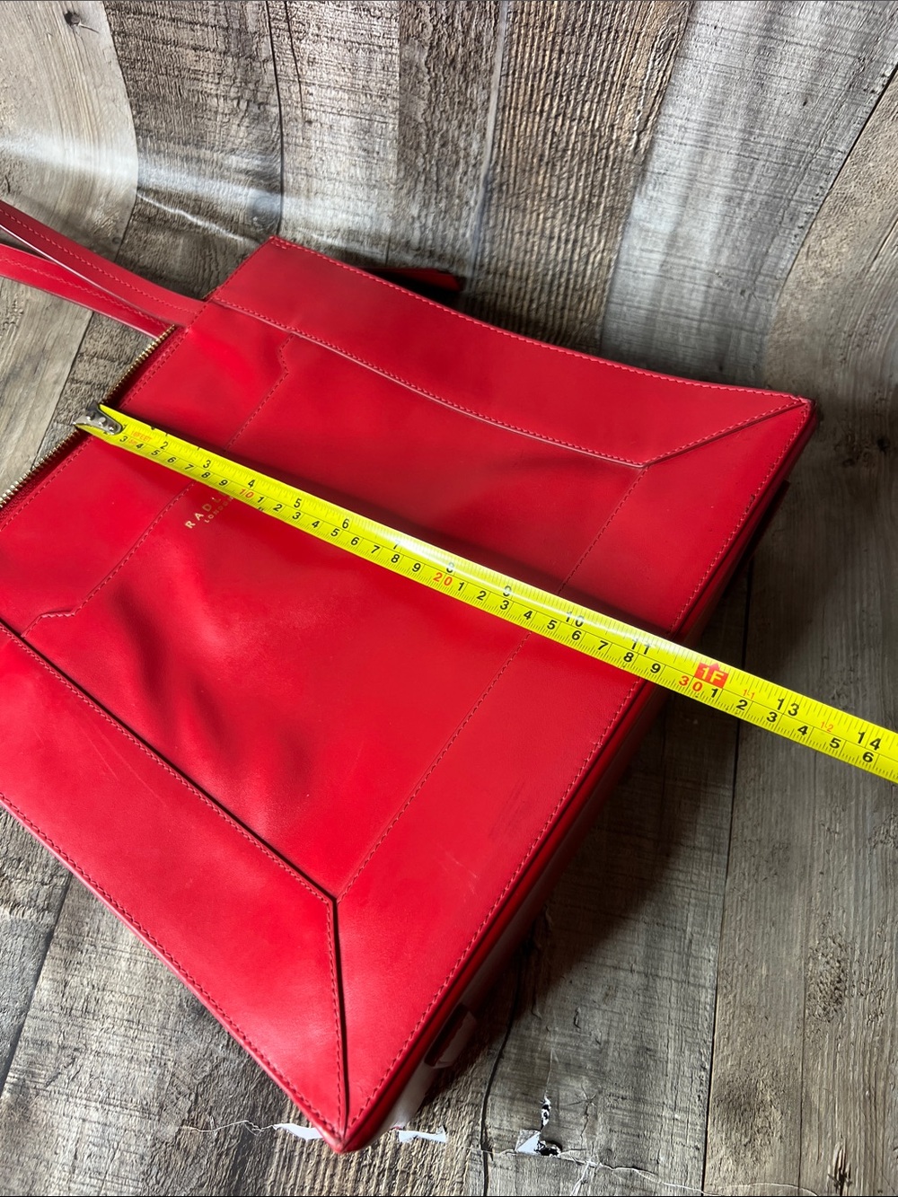 RADLEY LONDON Red Leather Tote with Front Pocket - Picture 9 of 10